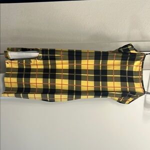 Yellow and Black Plaid Dress